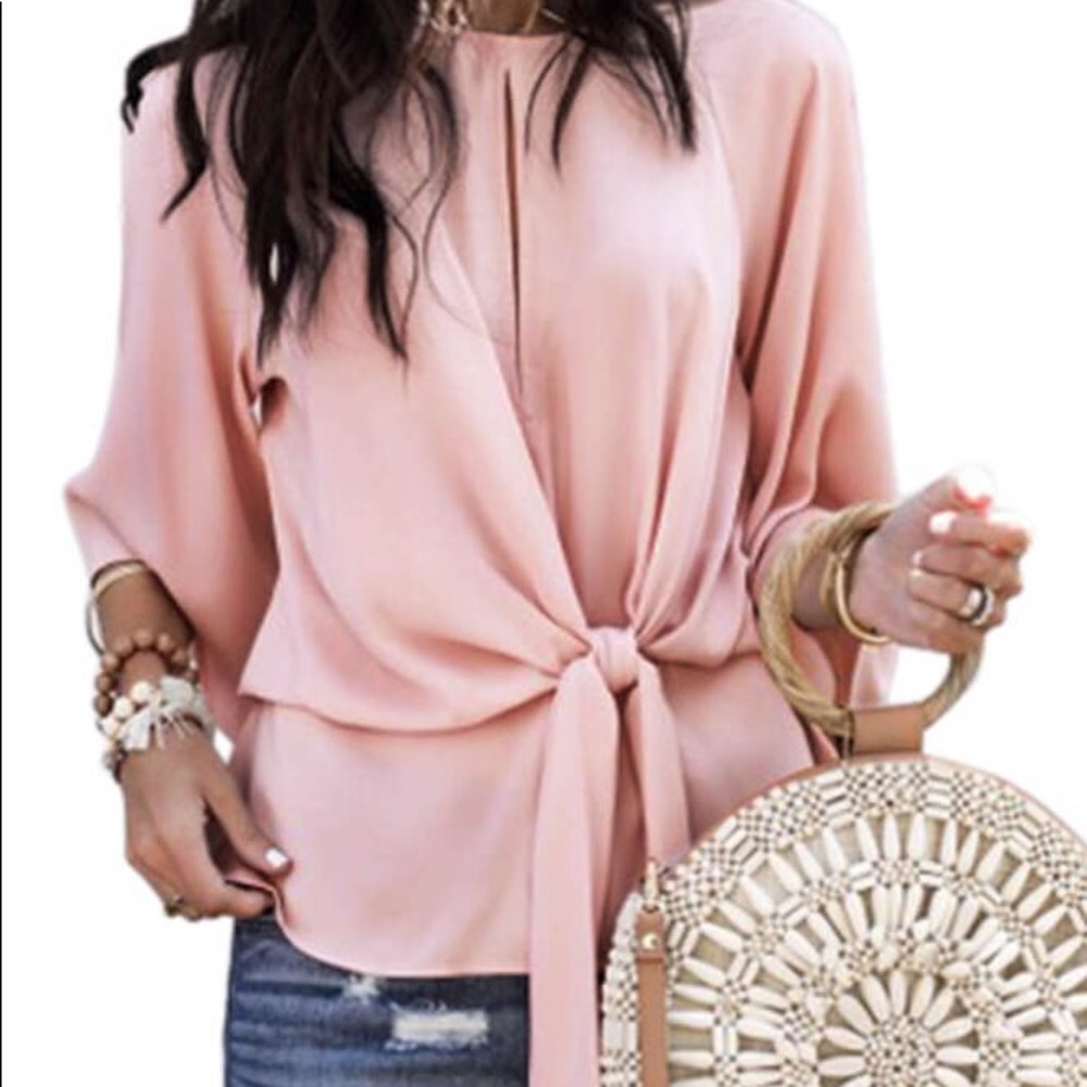 Pink Waist Tie Top